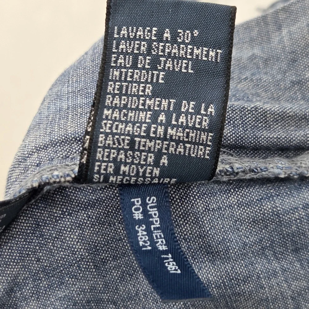 VINTAGE Polo Ralph Lauren Prospect Shorts Mens 34* Blue Chambray Chino Cotton 9